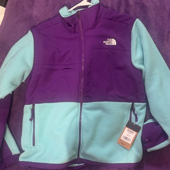The North Face Purple and Teal Fleece Jacket
